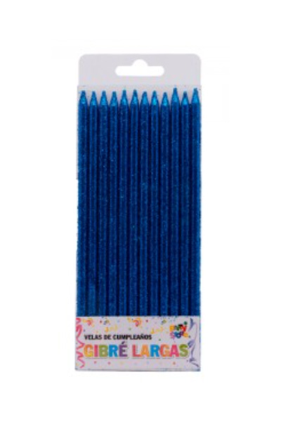VELA FINITA GIBRE AZUL x 12 unidades (12/144)