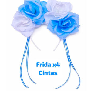 FRIDA X 4 celestes y blancas cintas