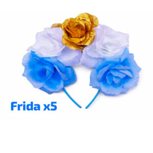 FRIDA X 5 celestes y blancas y dorada