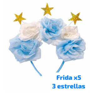 FRIDA X 5 celestes y blancas - 3 estrellas