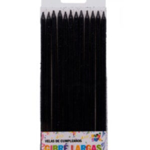 VELA FINITA GIBRE NEGRAS x 12 unidades (12/144)