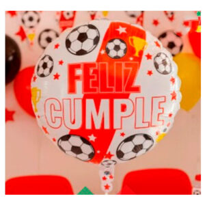 GLOBO 22" (56cm) FELIZ CUMPLE (ROJO Y BLANCO)