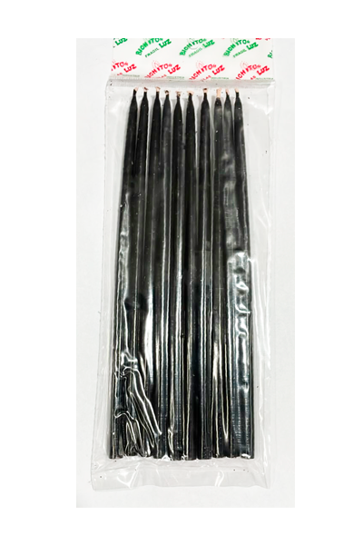 VELA BICHITO DE LUZ FINA 2268 NEGRA (20cm x 10)