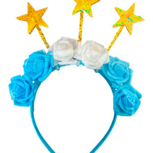 VINCHA 6 FLORES GOMA EVA CON 3 ESTRELLAS ARGENTINA