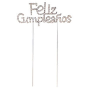 CAKE TOPPER FRSE FELIZ CUMPLEAÑOS STRASS