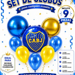 SET DE GLOBOS BANDERA BOCA