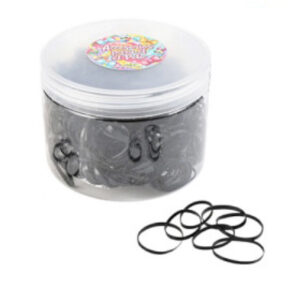 MINI GOMITAS ELÁSTICAS PARA EL PELO - NEGRAS X 500 UNI