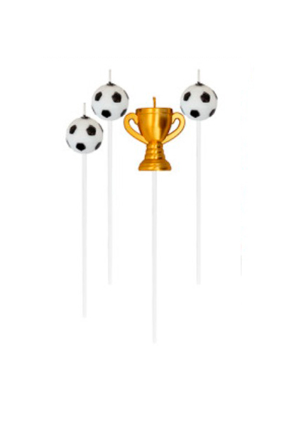 SET VELA 3D "Copa y Pelotas" x 4 piezas