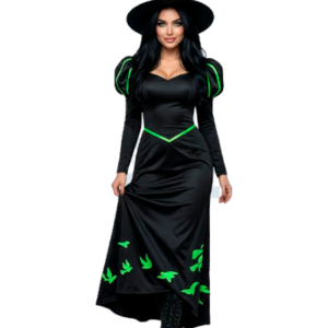DISFRAZ BRUJA MISTICA INCLUYE SOMBRERO Y VESTIDO