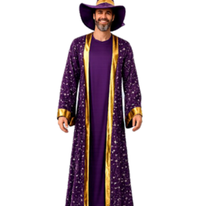 DISFRAZ HECHICERO INCLUYE SOMBRERO Y TUNICA