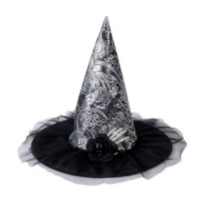 SOMBRERO DE BRUJA ARABEZCOS CON MANO 40cm