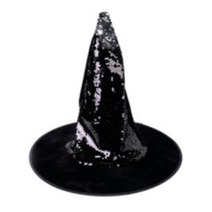 SOMBRERO DE BRUJA LENTEJUELAS BICOLOR