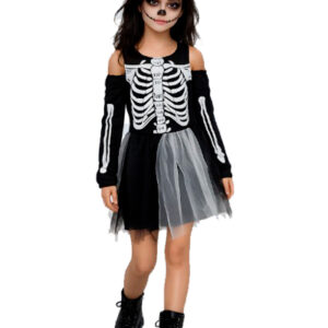 DISFRAZ ESQUELETO NIÑA INCLUYE VESTIDO