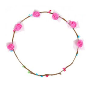 VINCHA DE FLORES ROSADAS